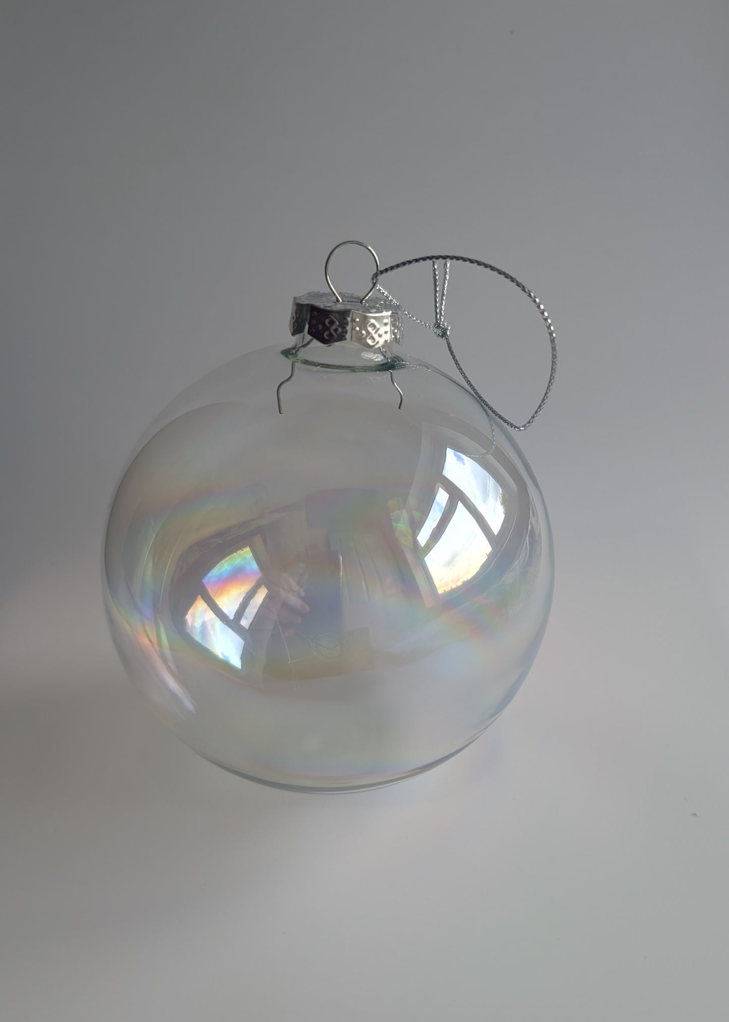 Set of 2 10cm glass baubles